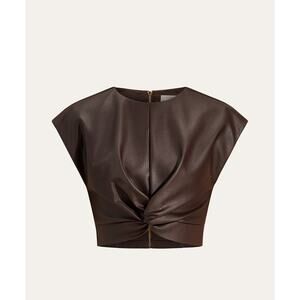 NWT Commense Faux Leather Knotted Top Sz XL